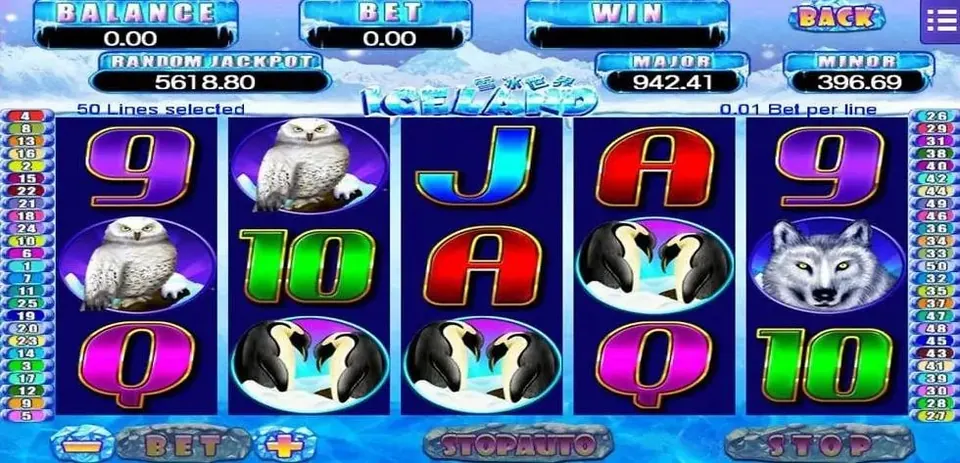 Iceland slot game screen